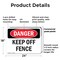 Signmission Keep Off Fence, 24 in W x Rectangle, Plastic OS-2PACK-DS-P-1824-L-2504 - alternate 5